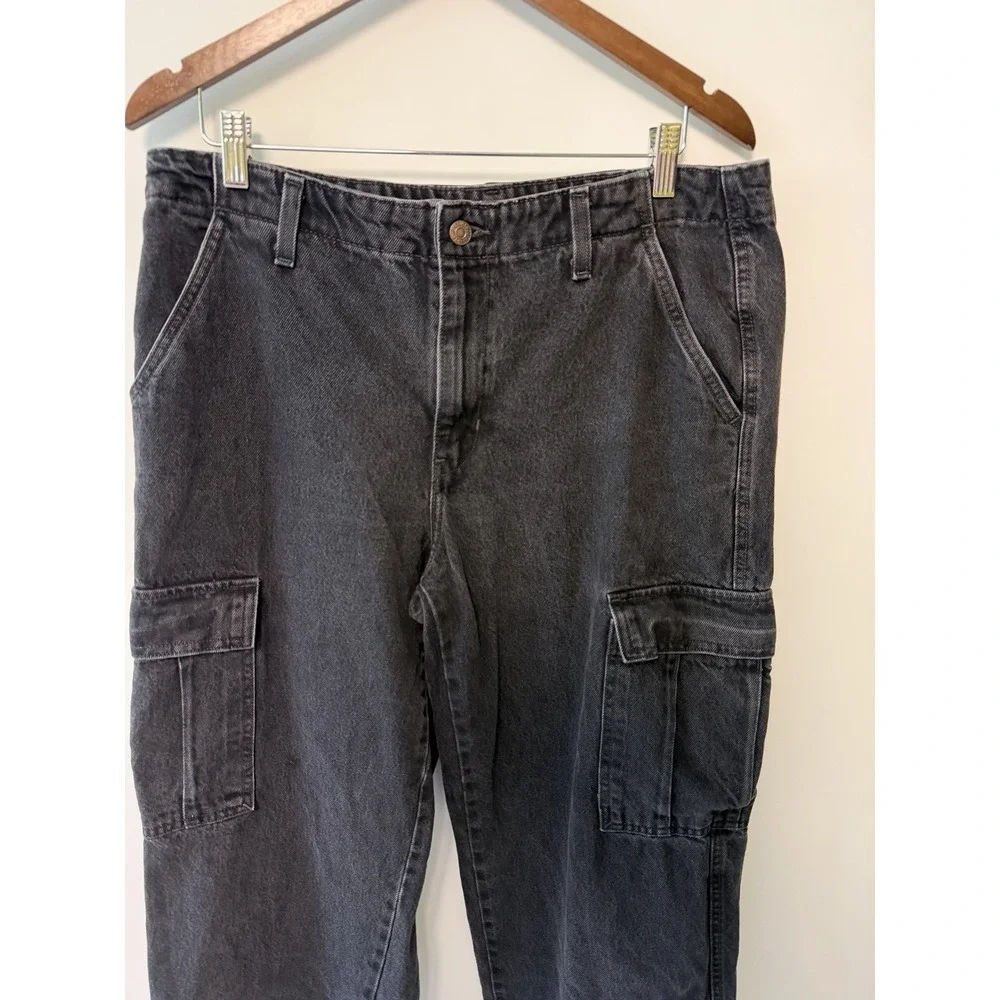 Levi's 94 Baggy Womens Cargo Pants Black Sz 31 Relaxed Utility Streetwear Grunge